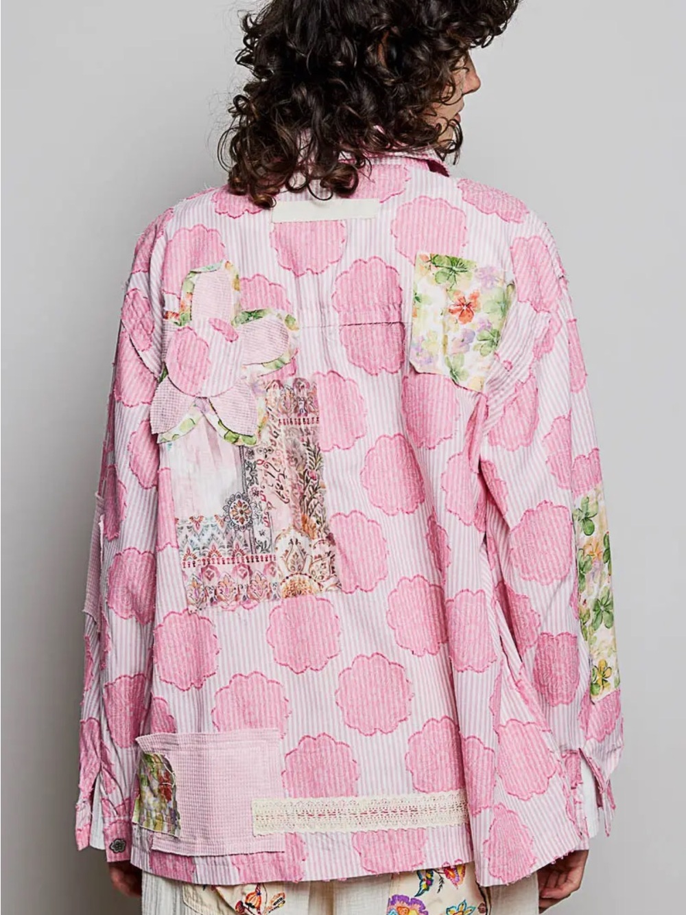 POL Pink Floral Patchwork Shirt/Jacket - Picture 2 of 5